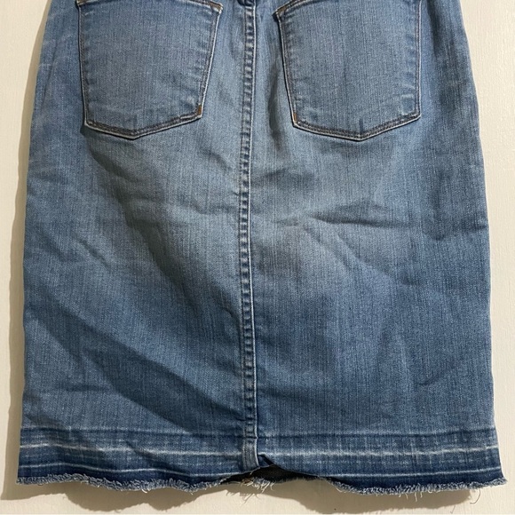 J. Crew Frayed Raw Hem Denim Pencil Skirt size 26 - Picture 7 of 10